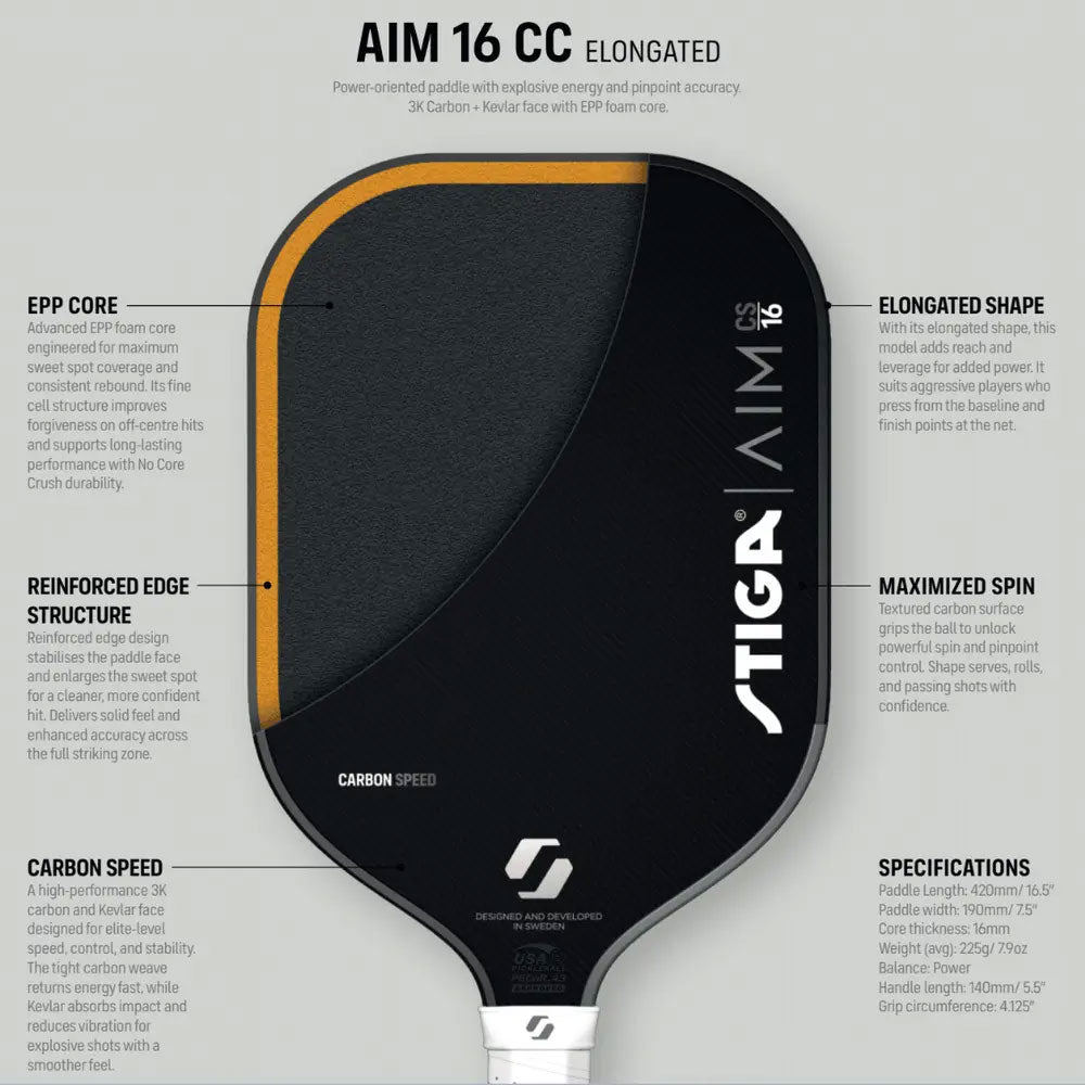 Stiga Pickleball Racket AIM CS 16 Elongated