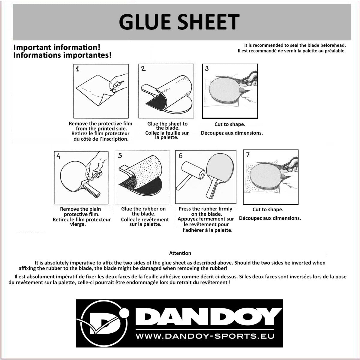 Dandoy Glue Sheet 2025