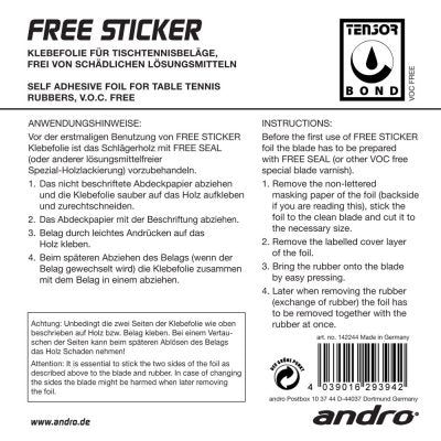 Andro FREE STICKER, sticker foil