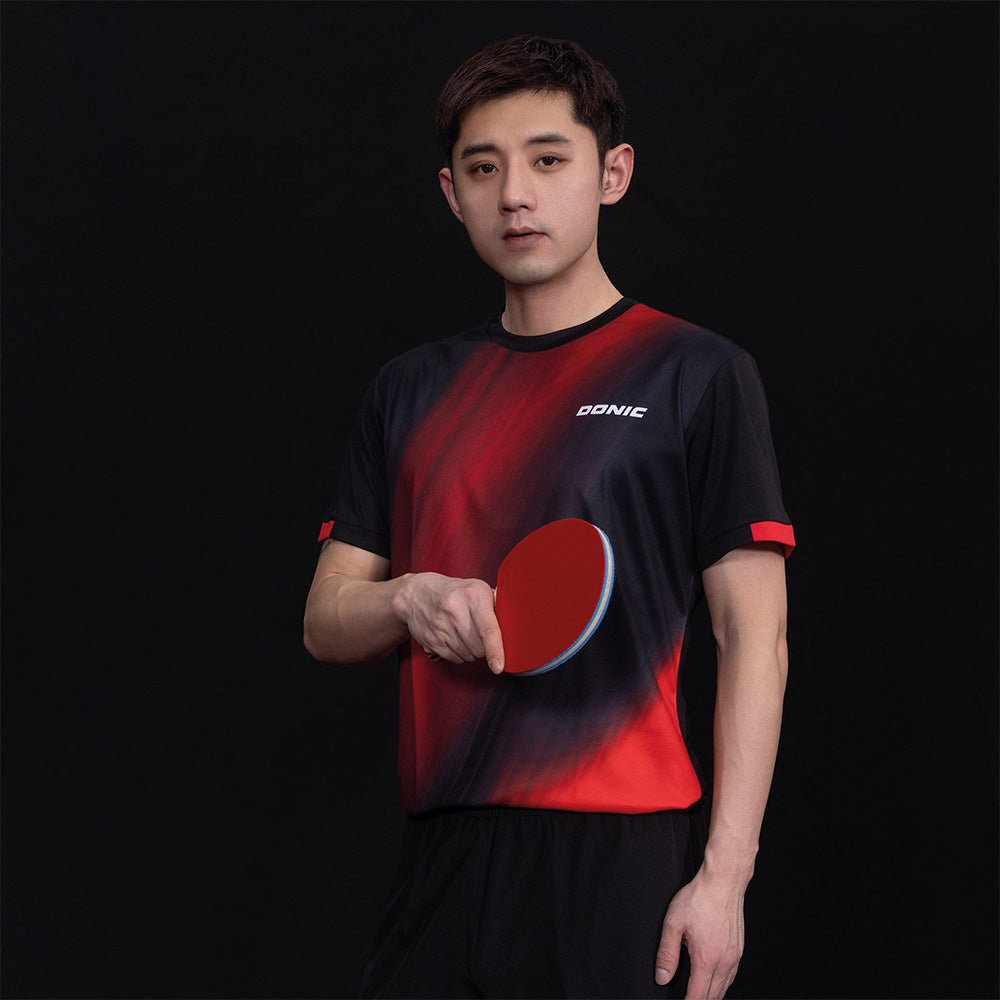 Donic T-Shirt Cream Black/Red